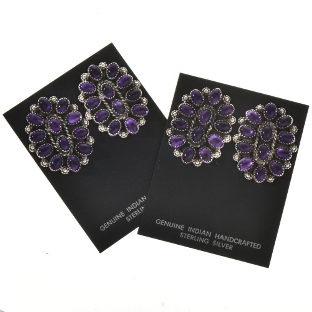 Amethyst Cluster Earrings