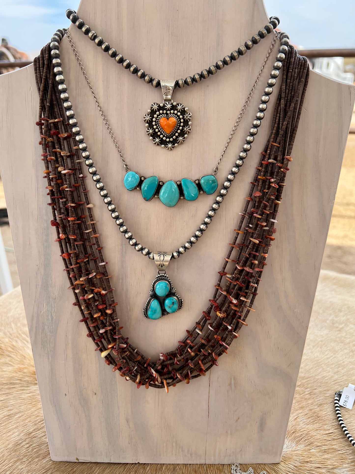 Orange Spiny Heart Pendant