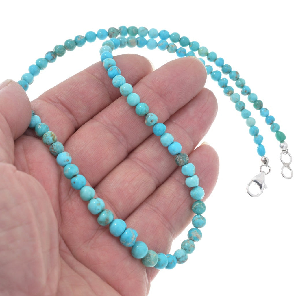 19.5” Natural Sonoran Gold Turquoise Beaded Necklace
