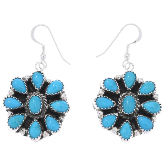Natural Kingman Turquoise Cluster Earrings