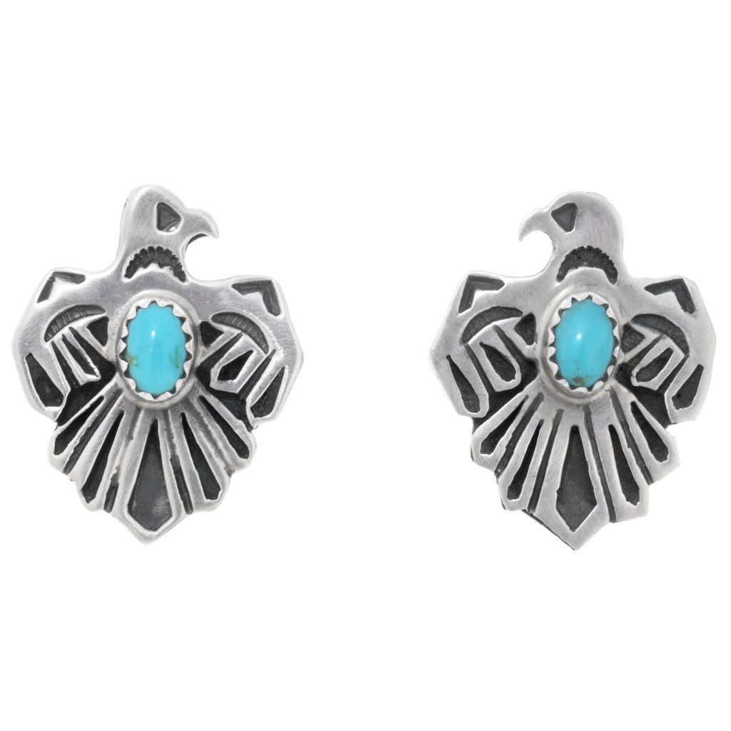 Dainty Turquoise Thunderbird Earrings