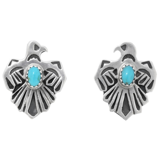 Dainty Turquoise Thunderbird Earrings