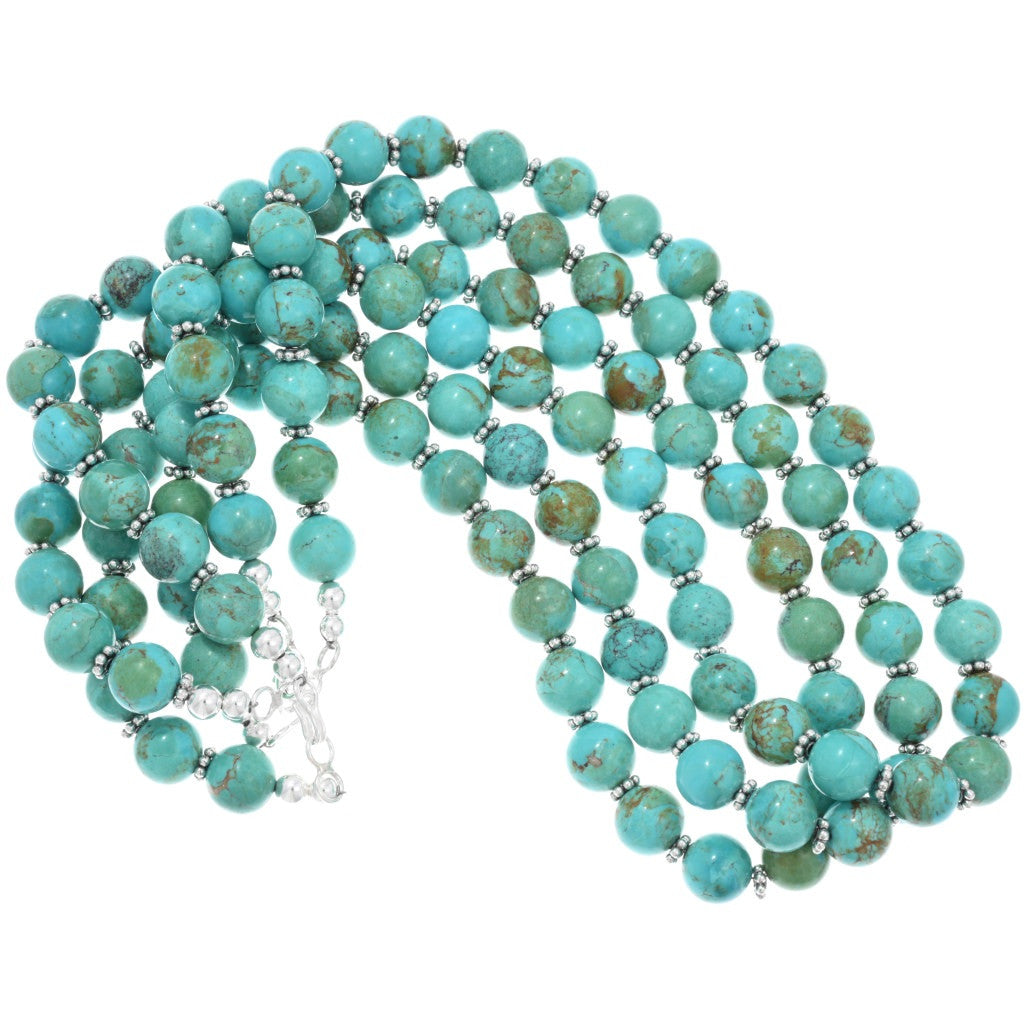22” Number 8 Turquoise Navajo Beaded Necklace