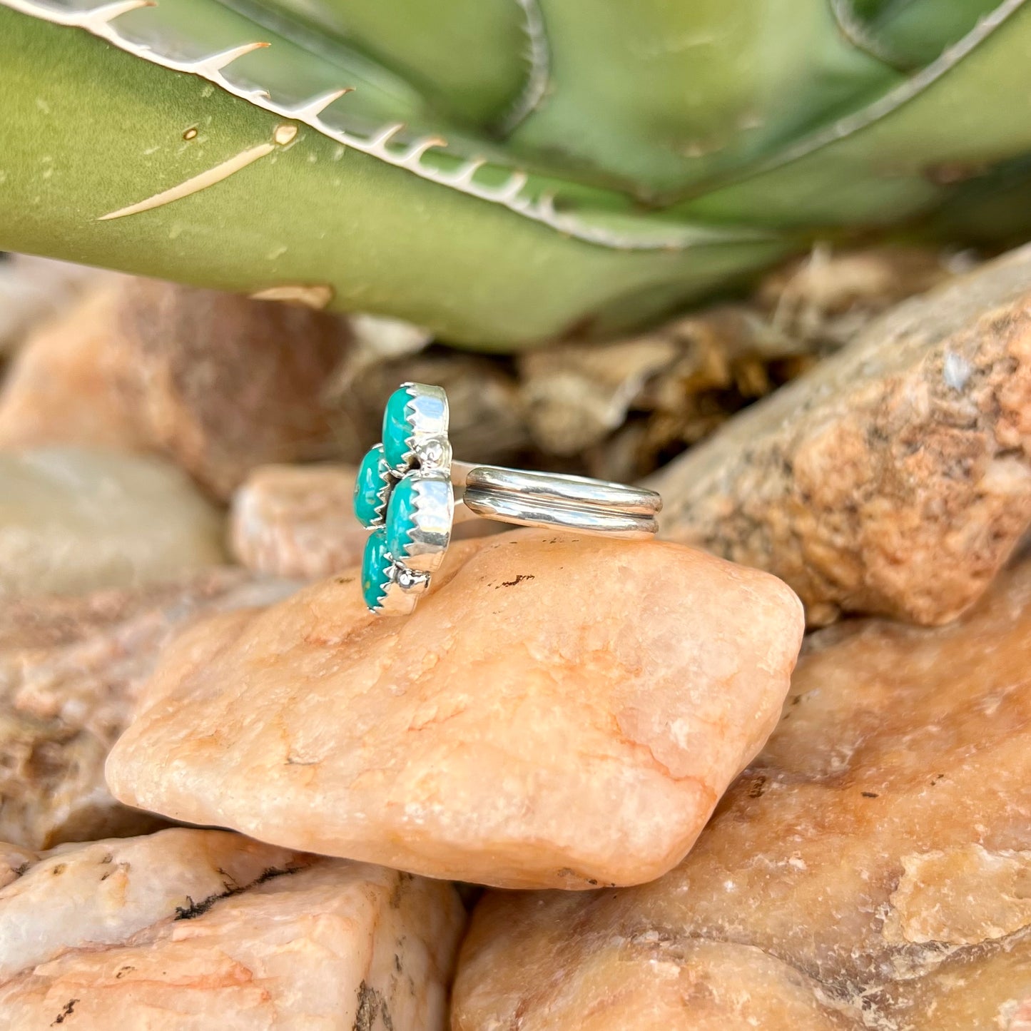 The Laney Turquoise Cluster Ring-Adjustable