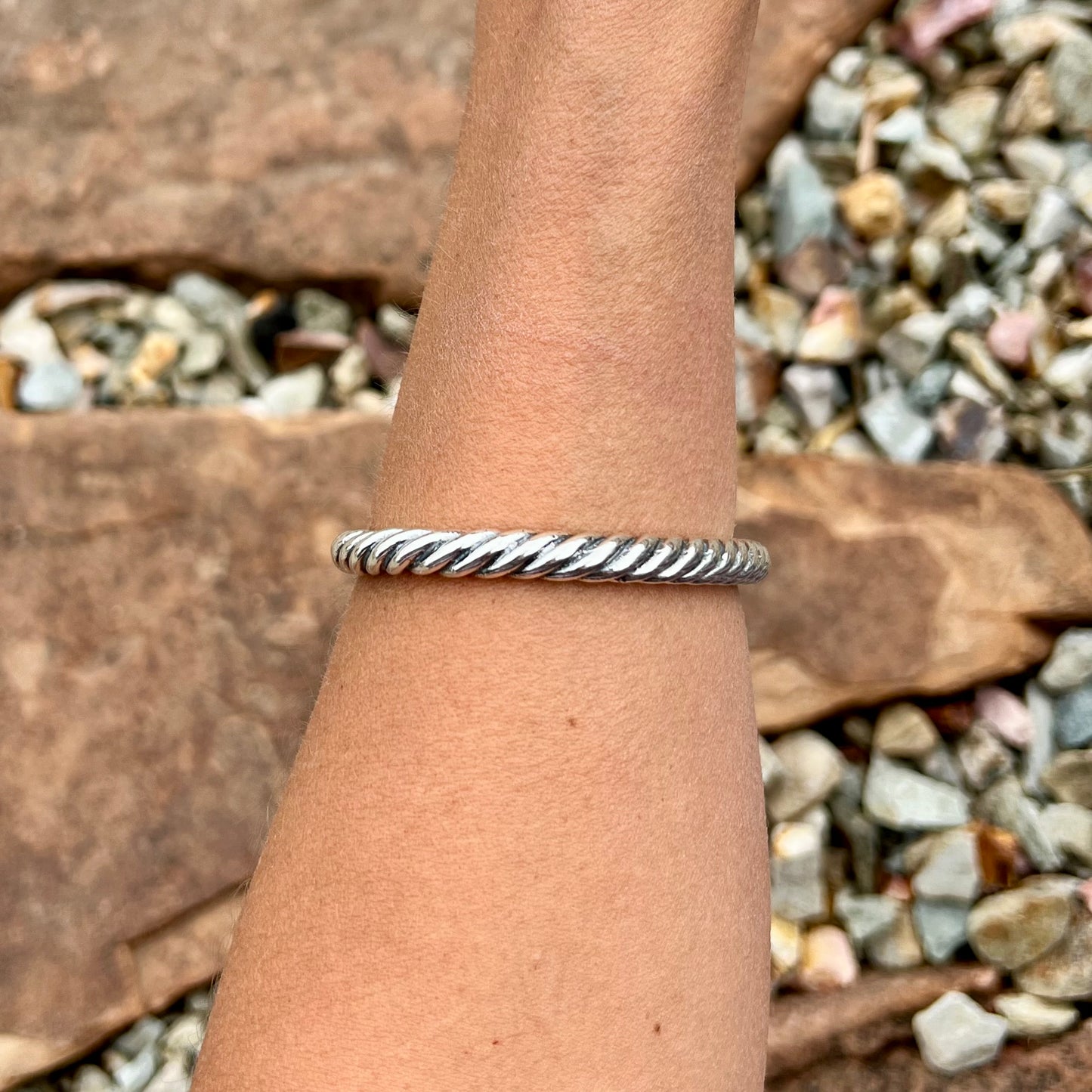 Heavy Twist Wire Sterling Stacker Cuff