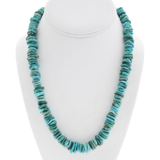 Navajo Beaded Turquoise Flat Nugget Necklace
