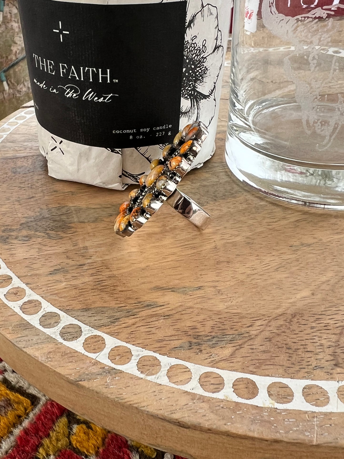 Beautiful Handmade Bumble Bee Jasper And Sterling Silver Adjustable Ring