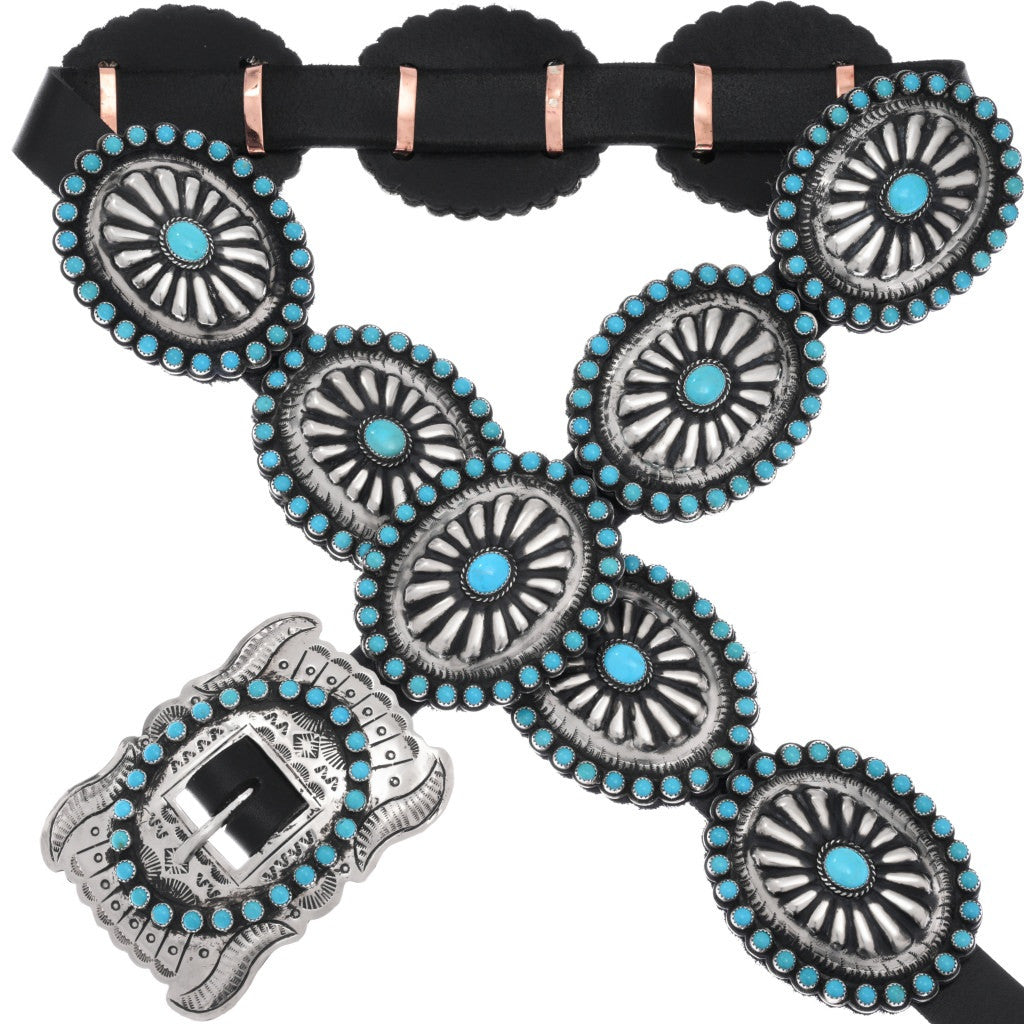 The South Point Turquoise Concho Belt