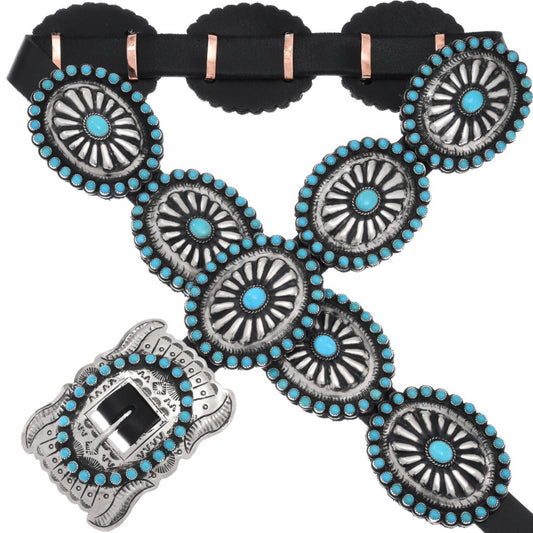 The South Point Turquoise Concho Belt