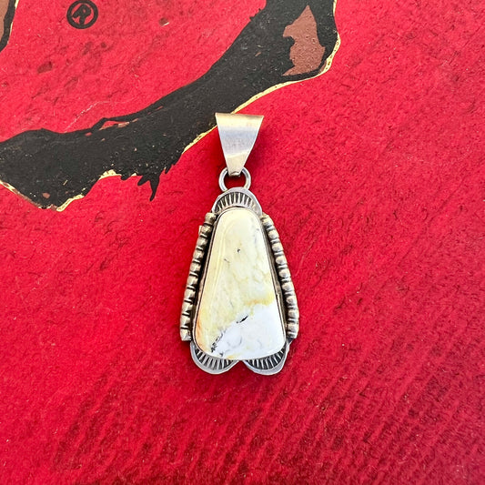 White Buffalo & Sterling Silver Pendant