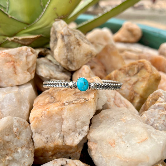 Twist Wire Turquoise Stacker Cuff