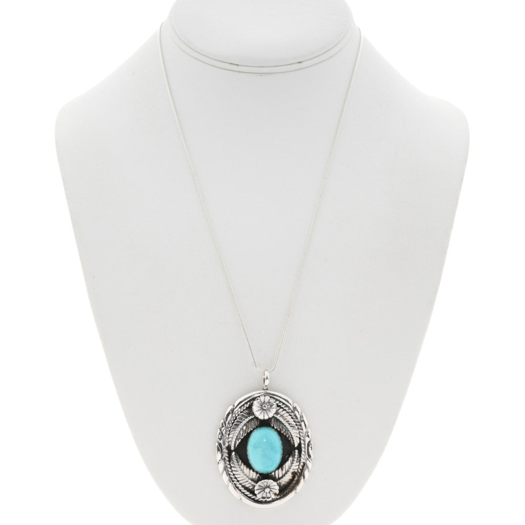 Sleeping Beauty Turquoise & Sterling Pendant