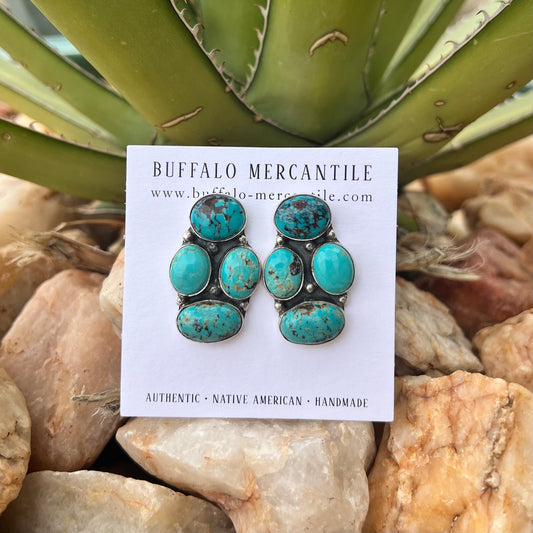 The Cherline Kingman Turquoise Cluster Earrings
