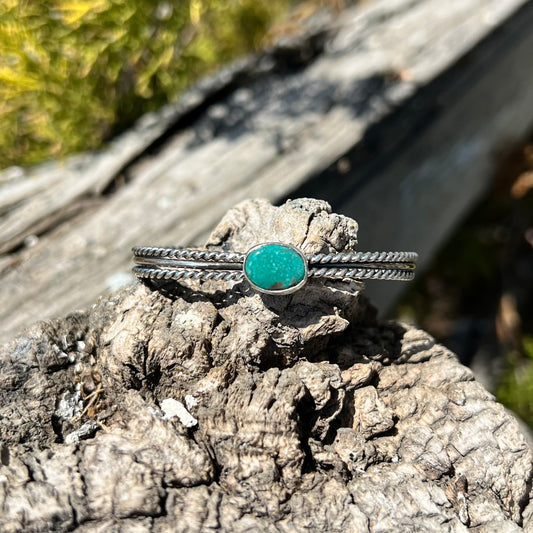 Oval Turquoise Stacker Cuff