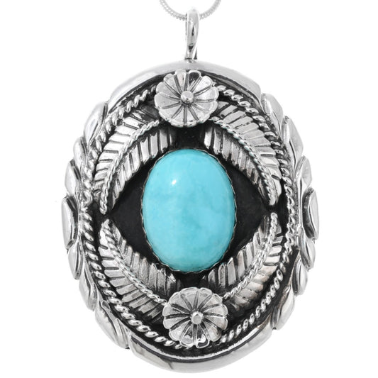 Sleeping Beauty Turquoise & Sterling Pendant