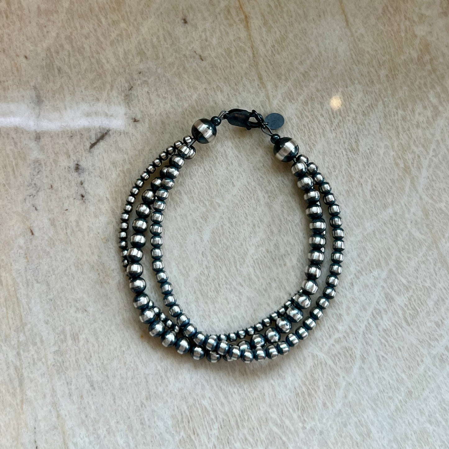 3 Strand Sterling Bead Bracelet
