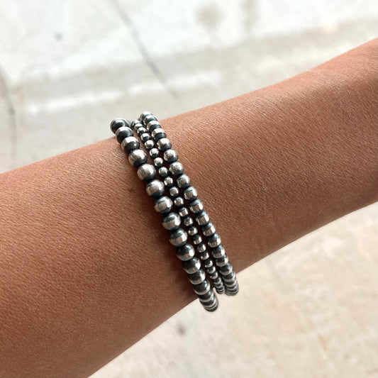 3 Strand Sterling Bead Bracelet