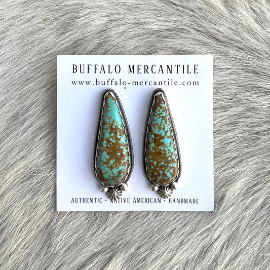 #8 Turquoise + Sterling Post Earrings