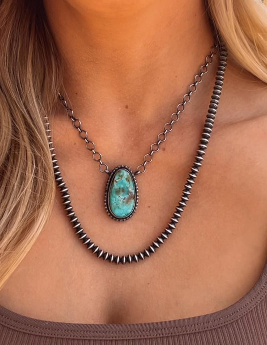 18” Kingman Turquoise Chain Necklace
