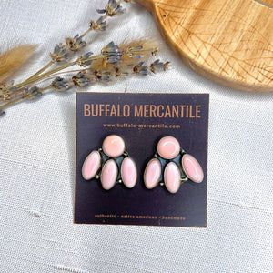 Blush Pink Conch Cluster Earrings