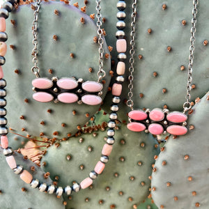 Pink Conch Bar Necklace
