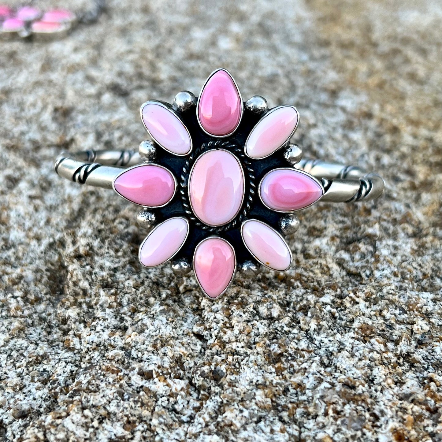 Pink Conch Cluster Cuff