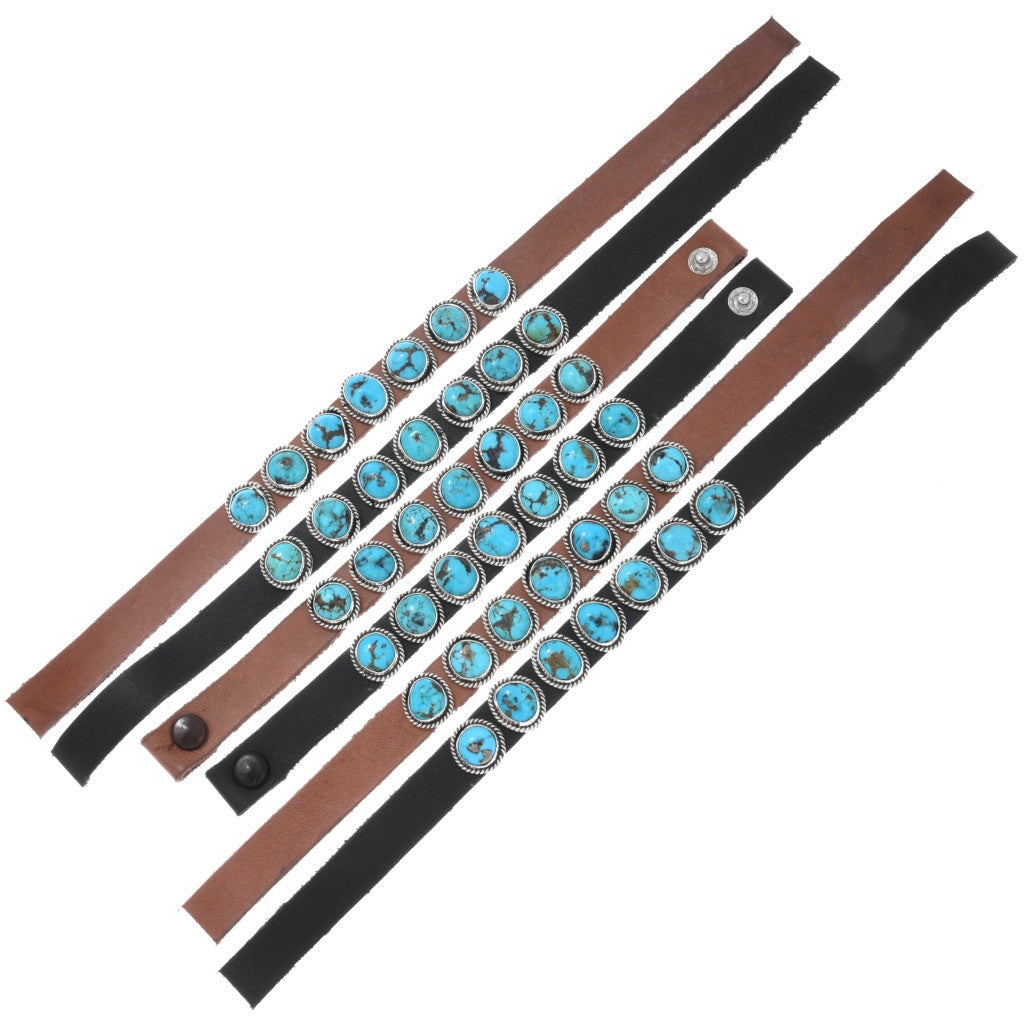 Ithaca Peak Turquoise & Leather Concho Bracelet