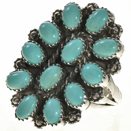 Vintage Style Turquoise Cluster Ring