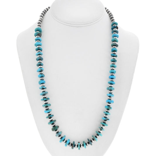 The Verrado Turquoise and Silver Pearl Necklace
