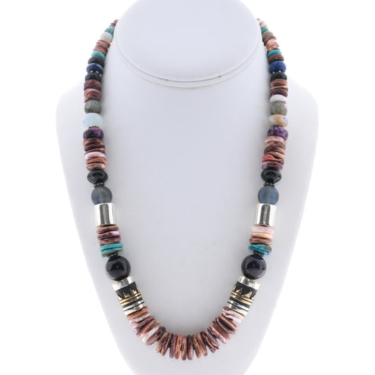 Rose Singer Purple Spiny Multi-Stone Necklace