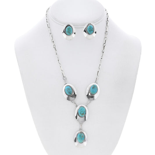 The Broadway Turquoise Lariat Necklace
