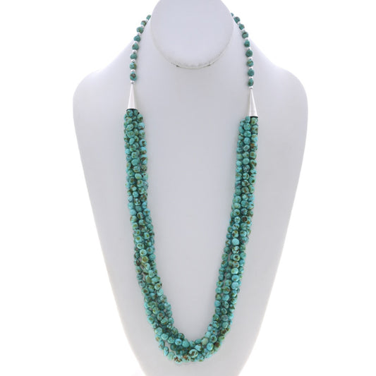 AAA Grade Natural Sonoran Gold Turquoise 5-Strand Beaded Necklace