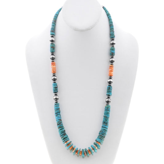 The Marisol Spiny and Turquoise Beaded Necklace