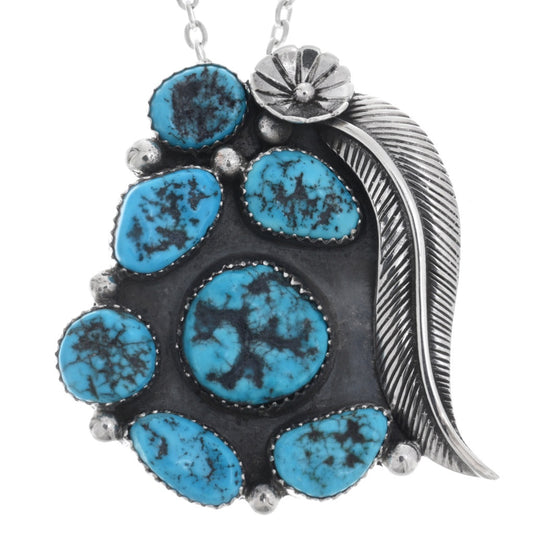 Sterling Silver & Natural Kingman Turquoise Nugget Pendant