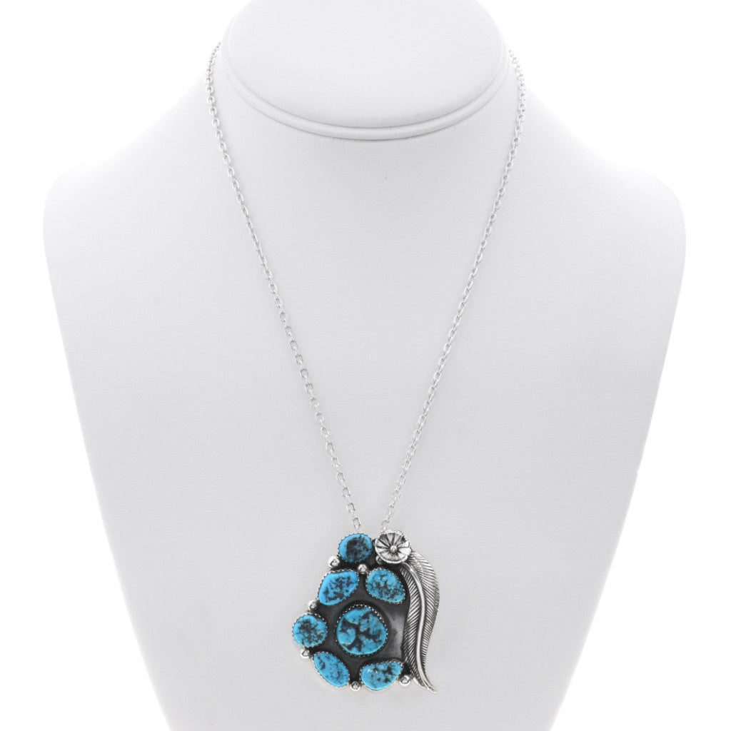 Sterling Silver & Natural Kingman Turquoise Nugget Pendant