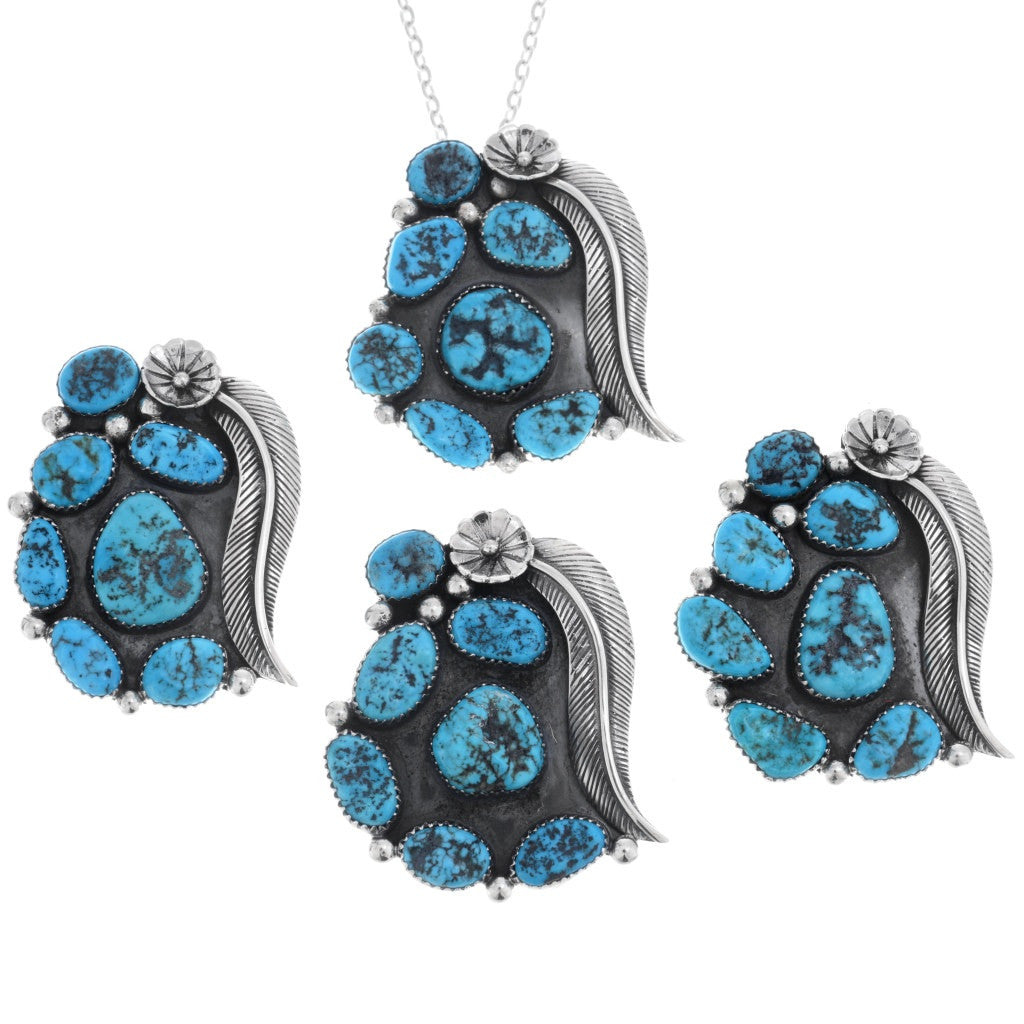 Sterling Silver & Natural Kingman Turquoise Nugget Pendant