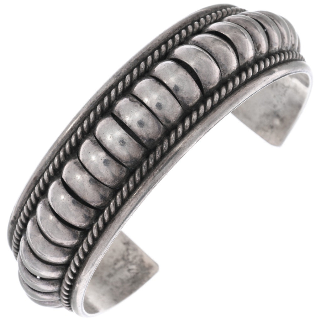 Vintage Sterling Silver Ribbed Cuff