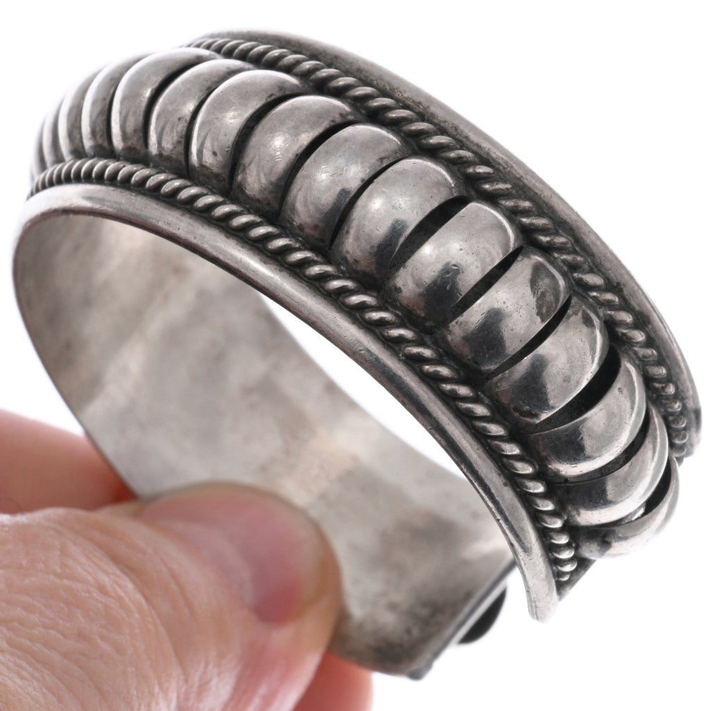 Vintage Sterling Silver Ribbed Cuff