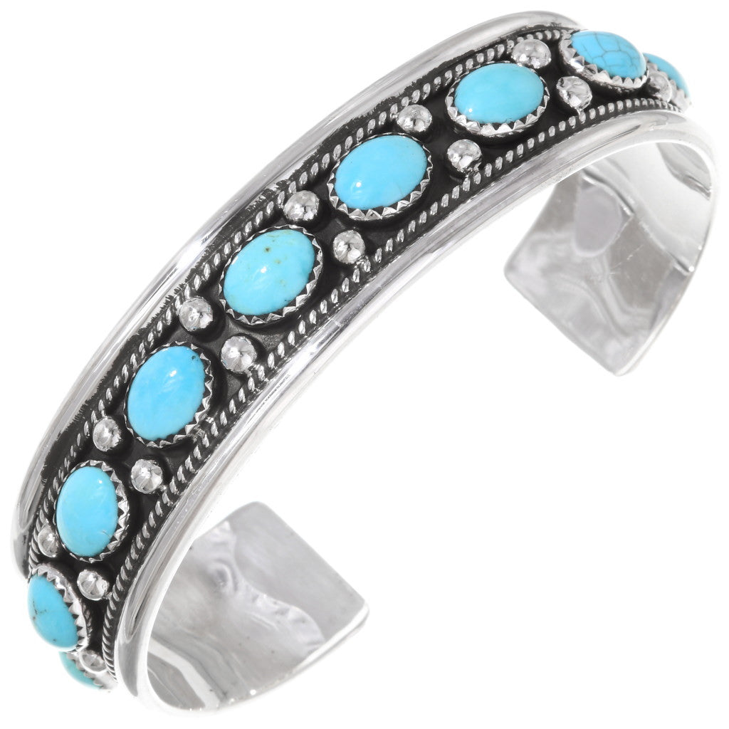 Sleeping Beauty Navajo Sterling Turquoise Cuff