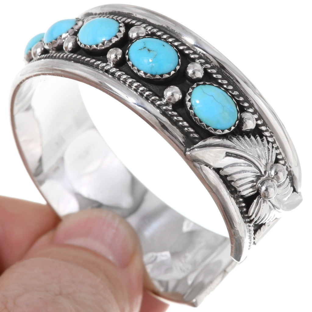Sleeping Beauty Navajo Sterling Turquoise Cuff