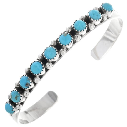 Handmade Sterling and Sleeping Beauty Turquoise Cuff