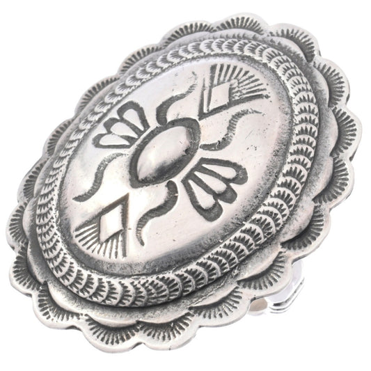 Sterling Silver Stamped Concho Ring