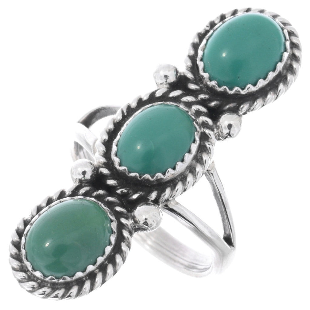 Triple Stone Navajo Turquoise Ring
