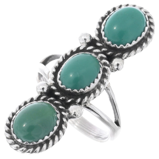 Triple Stone Navajo Turquoise Ring