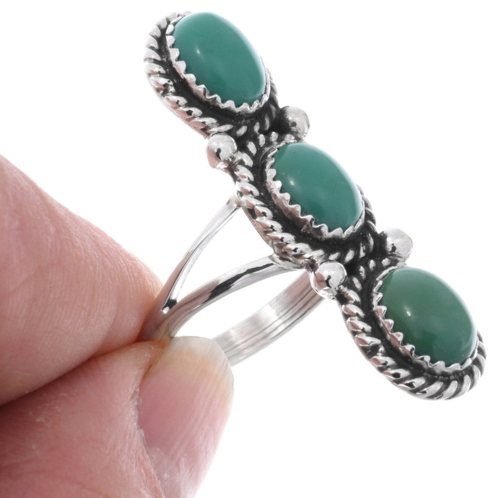 Triple Stone Navajo Turquoise Ring