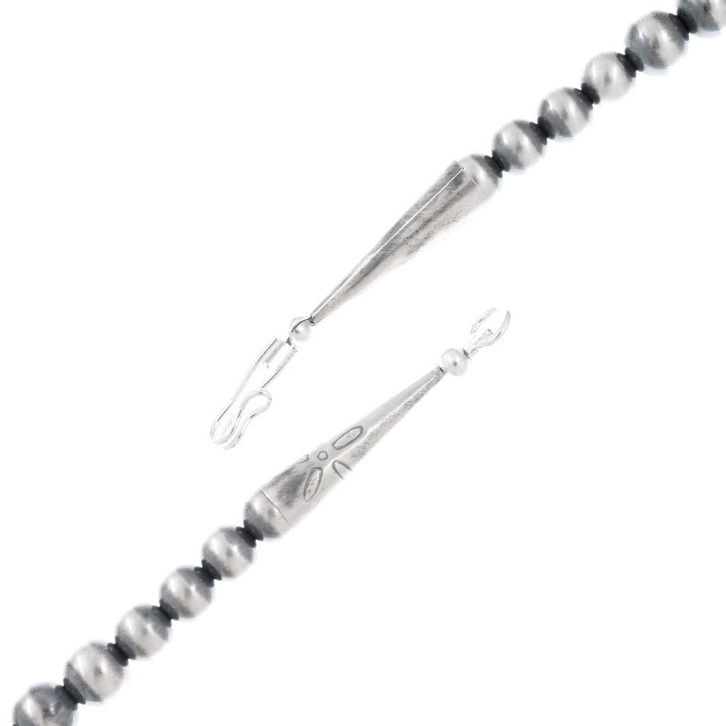 20” Graduated Sterling Silver Beaded Necklace