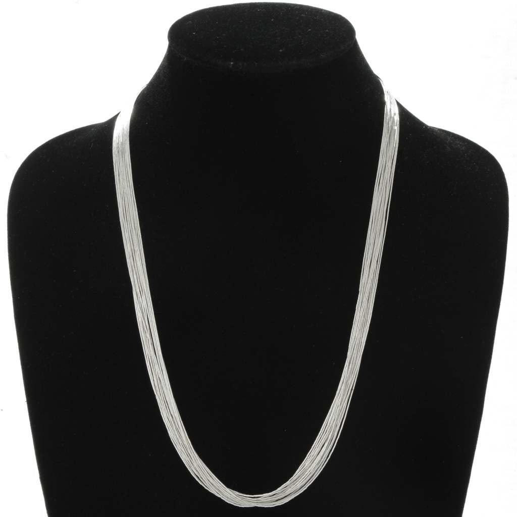 20 Strand Navajo Silver Necklace-24”