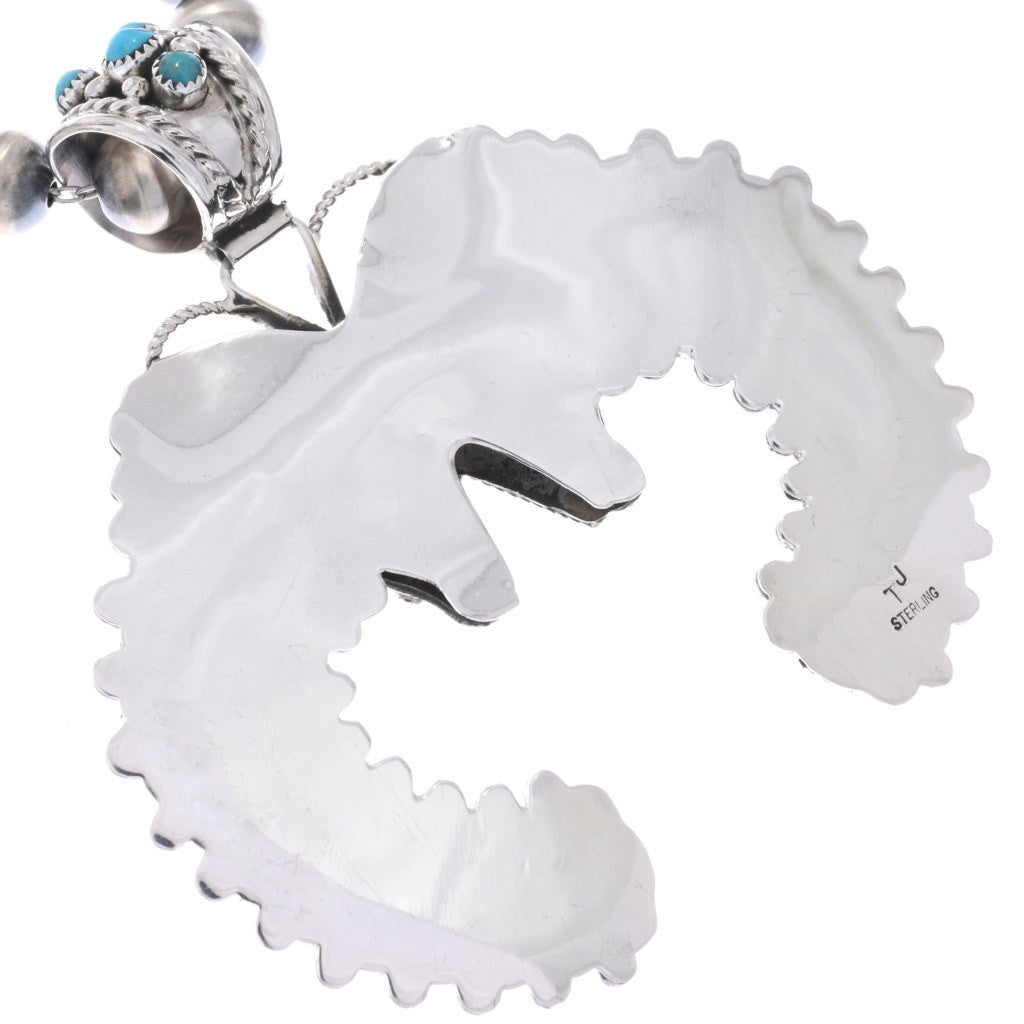 Sleeping Beauty Butterfly Naja Pendant + Sterling Beads