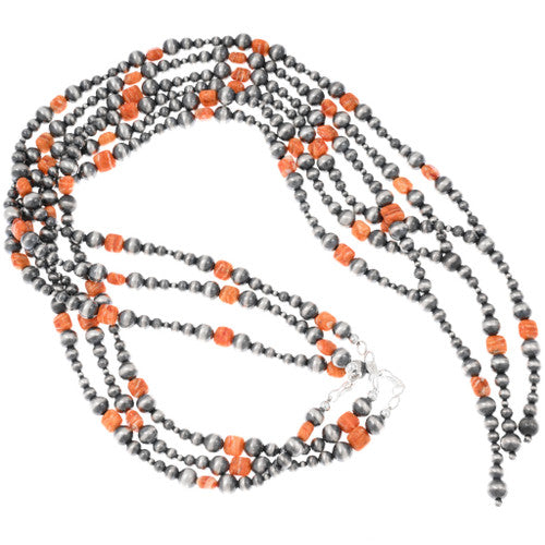 Cheyenne “Y” Necklace with Orange Spiny