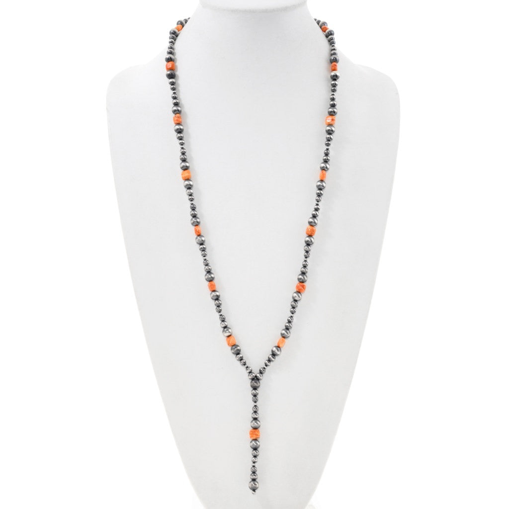 Cheyenne “Y” Necklace with Orange Spiny